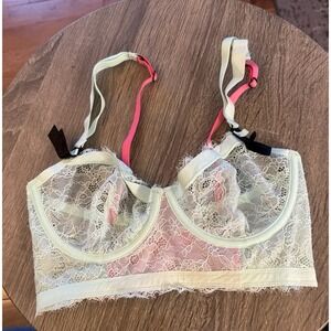 Bra Cosmopolitan 34C Lace Unlined Underwire Light Mint Green